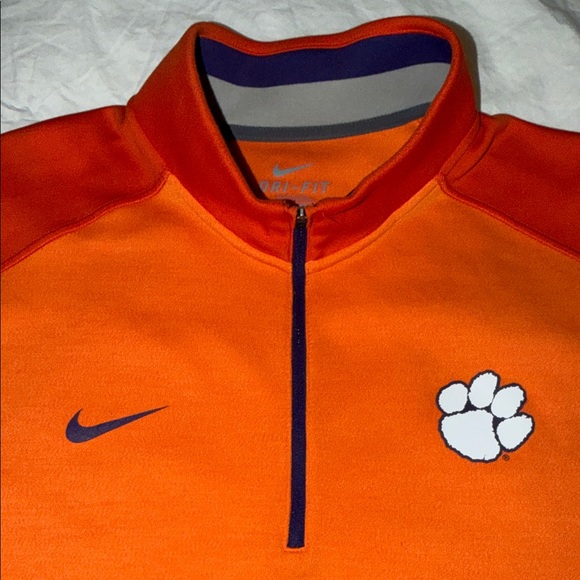 Nike Clemson Orange Quarter-Zip Pullover with Logo Size XXL - Picture 8 of 12